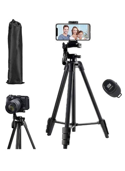 Flexible Tripod, Eocean 136cm Extendable Phone Tripod Stand with Carry Bag,Cell Phone Tripod with Wireless Remote,Universal Tripod for Video Selfie,iPhone Tripod Stand Travel Camera Tripod