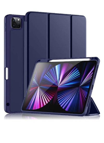 Case Compatible with iPad Pro 11 Case 2021/2020 with Pencil Holder, for iPad Pro 11 Inch Case 3rd/2nd Generation, Trifold Stand Protective Case with Soft TPU Back, Auto Wake/Sleep