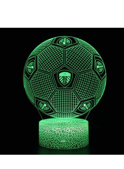 Five Major League Football Team 3D LED Multicolor Night Light Touch 7/16 Color Remote Control Illusion Light Visual Table Lamp Gift Light Team Leeds United