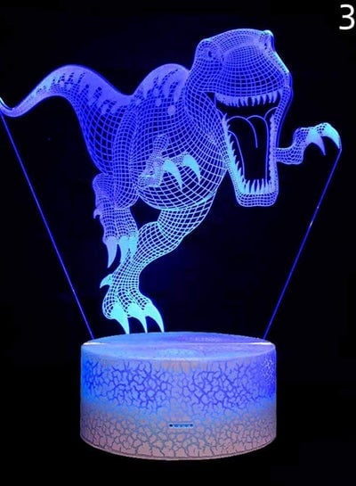 The 3D dinosaur led a color-changing nightlight with USB power, bedside lights,  Black Bottom + 16 Colors