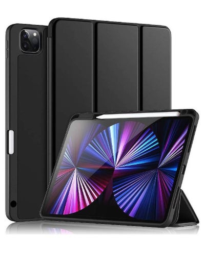 Case Compatible with iPad Pro 11 Case 2021/2020 with Pencil Holder, for iPad Pro 11 Inch Case 3rd/2nd Generation, Trifold Stand Protective Case with Soft TPU Back