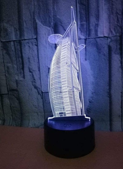 Burj Arab 3D Illusion Multicolor Night Light LED Table Lamp Anime Hero Character 16 Colors Change Touch Control Children Bedside Lamp Child Christmas Birthday