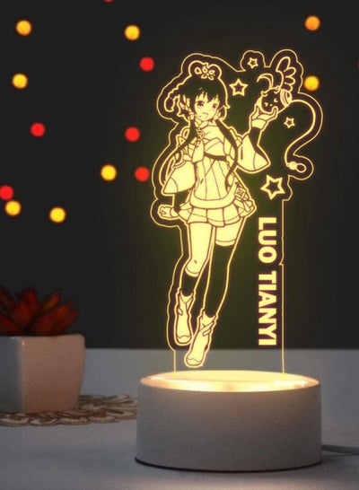 3D Illusion Lamp LED Multicolor Night Light Anime Second Element Conan Northern Sauce Guilty Crown Naruto Gift for Boys Kids Room Decor Table Lamp ChristmasLuo Tianyi