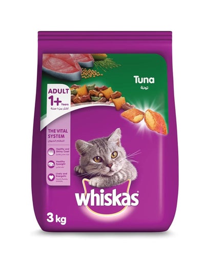 Dry cat food with tuna flavor from Whiskas for adult cats from one year of age and over 3 kg