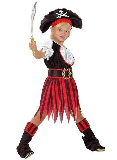 Brain Giggles Pirate Girl Costume Fancy Outfit Role Play Dress for Kids Girl Themed Party Medium