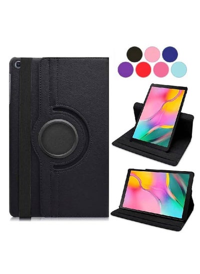 Samsung Galaxy Tab S7 Lite Case - 360 Degree Rotating Stand [Auto Sleep/Wake] Folio Leather Smart Cover Case Black