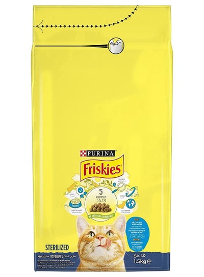 Friskies Sterilized With A Tasty Mix Of Salmon And Tuna Vegetables, 1.5Kg, Yellow