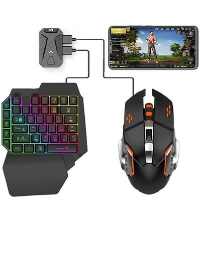 4 in 1 mobile gaming combo pack including keyboard and mouse Black