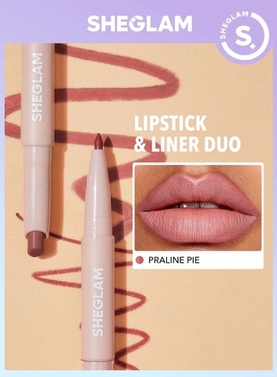 Shiglam lipstick and lip liner duo 101 praline pie