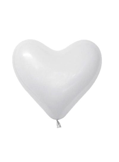 Sempertex 12-Inch Heart Latex Balloons, White