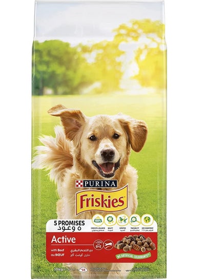 Friskies Active Dog Food With Beef 10Kg