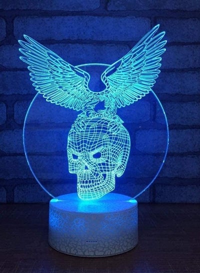 3D Illusion Lamp Led Night Light Multicolor Skull Bulbing 7 Colors Acrylic Desk Lamp Table Lamp with Remote Touch Switch Atmosphere