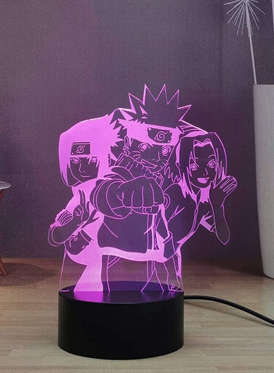 Naruto 3D Night Light Anime Figures USB Remote Control LED Table Lamp Children Desk Lamp Uzumaki Naruto Uchiha Sasuke Haruno Sakura 16 Colors Home Decor Light  Anime Fans Souvenir Presents