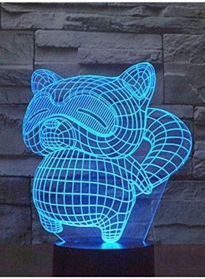 Raccoon Family 3D Light  7 Color Led Night Lights for Kids Touch USB Baby Sleep Night Light Interior Lights