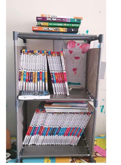 Multi-Function Book Shelf, Bookshelf Bookcase Shelves, Simple Assembly Storage Organizer Shelf (Grey, 3 shelf)