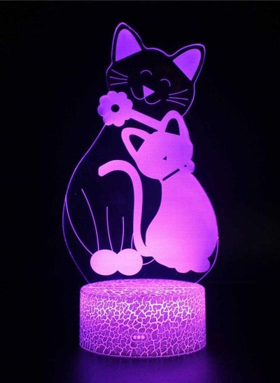 New LED 3D Night Light Kids Night Lights 16 Colors Auto Changing Touch Switch Desk Decoration Lamps Birthday Gift with Remote Cat