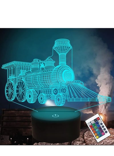 Train 3D Gifts Lamp  Attivolife Illusion Hologram Multicolor Night Light with Timer Remote Control 16 Colors Changing  Kids Bedroom Decor Novelty Birthday Christmas Present