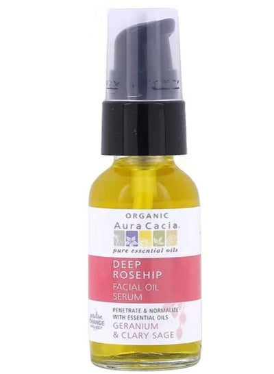 Organic Deep Rosehip Essentials Facial Oil Serum Geranium & Clary Sage 1 fl oz 30 ml