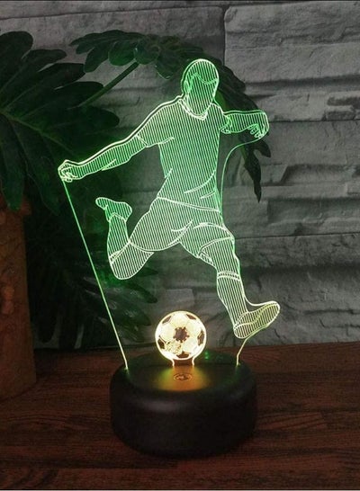 Bedside Table Lamps LED 3D Soccer Touch Table Lamp 7 Colors Changing Usb Powered Night Light Football Player Bedroom Decor Fans Gift