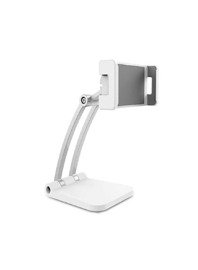 Desktop Tablet Stand 360 Degree Rotating Adjustable Phone Stand Live Streaming Holder for Phone/4inch to 13inch Tablet White
