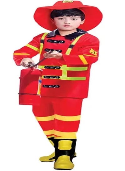 Brain Giggles Fireman Costume Set Fireman Costume for Boys Fancy Dress Cosplay Outfit for Firefighter - Large