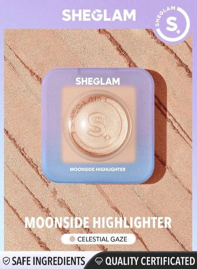 Moonside Highlighter Celestial Gaze  Powder Highlighter  Powder  Shimmer Long Wear Brightening Non-Caking  Glow Highlighter