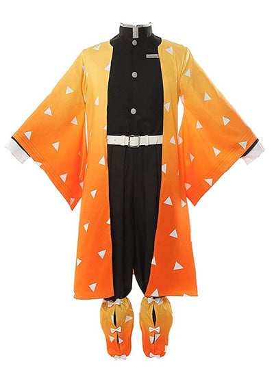 Brain Giggles Demon Slayer Costume, Zenitsu  Agatsuma Kimono Anime Outfit - Halloween Costume for Kids and Adults