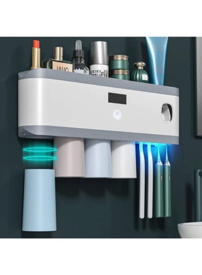Wall Mounted Sterilzer Toothbrush Holder With Toothpaste Dispenser