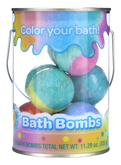 Grape Jam  Laser Lemon Cotton Candy Bubble Gum Scented 8 Bath Bombs 11.29 oz 320 g