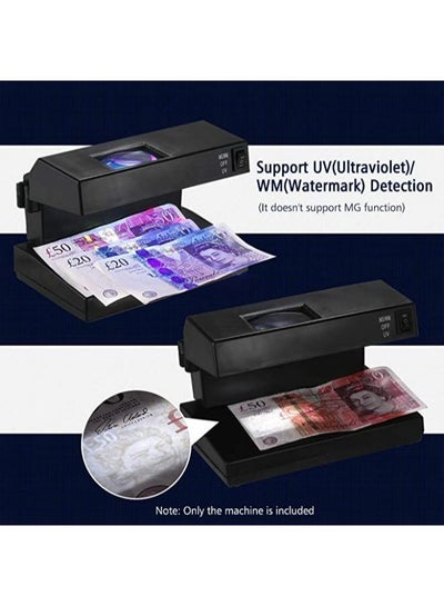 Portable Desktop Counterfeit Bill Detector Cash Currency Banknotes Notes Checker Machine Support Ultraviolet UV and Watermark Detection with Magnifier Forged Money Tester