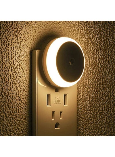 2 Pieces Dusk to Dawn Sensor Smart Nightlight Wall Plug for Kids Room Bathroom Bedroom Home Kitchen Hallway Stairway
