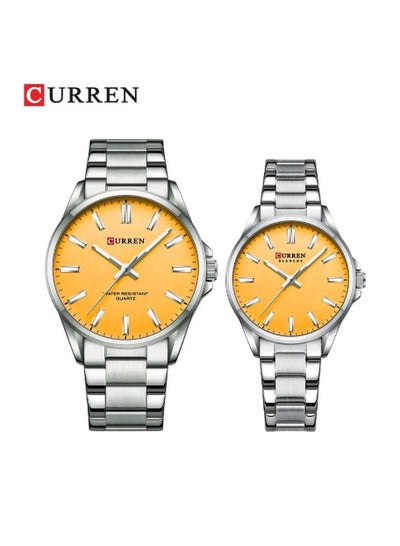 Curren 9090 Fashion Lovers Couple Wristwatch Stainless Strap Japanese Quartz Movement Waterproof Appointment Watches