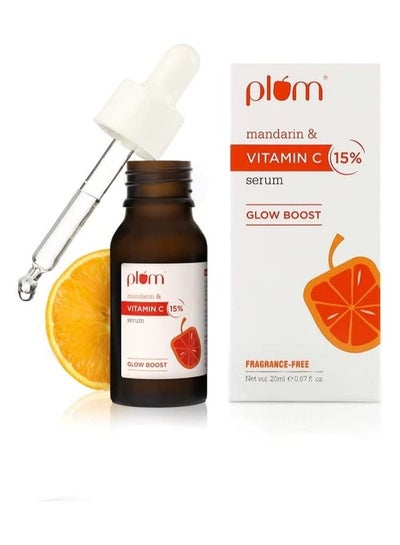 15% Vitamin C Face Serum with Mandarin | Serum for Face Glowing and Whitening | with Pure Ethyl Ascorbic Acid for Hyperpigmentation & Dull Skin | Vitamin C Serum for Face | Fragrance-Free | 20 ml
