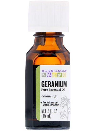 Aura Cacia Pure Essential Oil Geranium 0.5 fl oz 15 ml