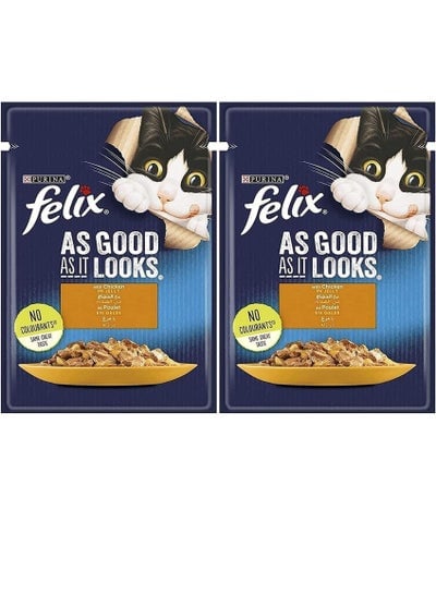 Purina Felix As Good As It Luxe As Good As It Luxe Chicken Jelly Cat Food Pouch Wet Food 85 gm 2 Pack