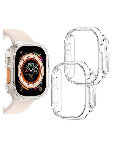 2 Pack All-Around Edge Shockproof Protective & Ultra-Thin Bumper Case Cover For Apple Watch Ultra 49mm Clear