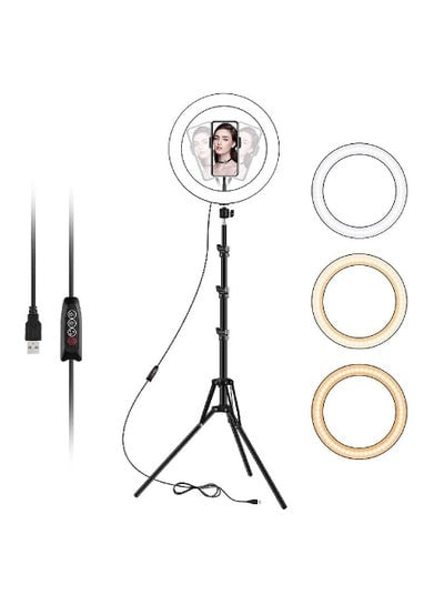 Selfie Ring Light, 10" Ring Light with Tripod Stand & Phone Holder, Dimmable LED Beauty Camera Ring light for Makeup/Photography/Videos/Live, Compatible with iPhone & Android