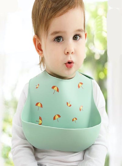 Silicone Baby Bib 3D Printed Baby Bibs Adjustable With Wide Food Catcher Pocket Unisex Soft And Easily Wipe Clean For Infant Toddler