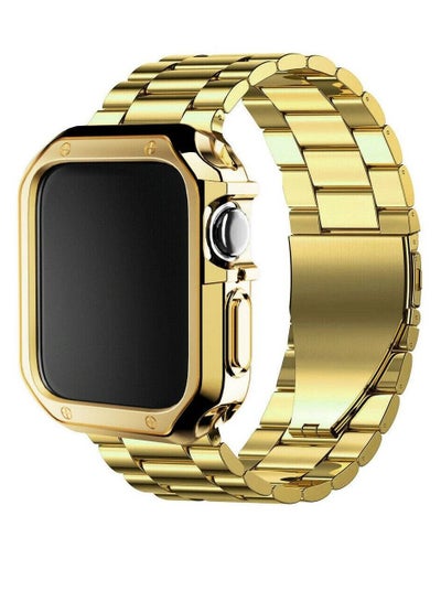Set of Stainless Steel iWatch Band Strap For Apple Watch Series 8 7 6 5 4 3 SE 45mm 44mm 42mm Gold