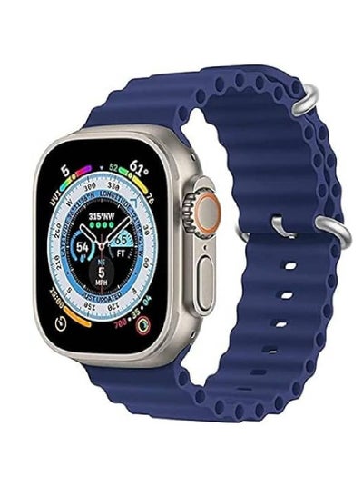 Replacement Silicone Hole Wavy Strap For Apple Watch Ultra / Watch Ultra 2 49mm Blue