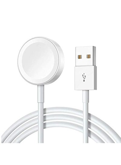 Watch Charger for Apple Watch Charger, Upgraded Magnetic Wireless Charging Cable for iWatch Portable Wireless Charging Cord Compatible with Apple Watch Series 8/7/6/5/4/3/2/1/SE (1M/3ft-White