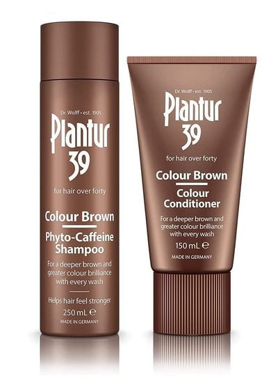 Phyto-Caffeine Shampoo and Colour Conditioner Set for Women Designed for Brown Hair Conceal Hairline Prevents and Reduces Hair Loss 250ml Shampoo and 150ml Conditioner