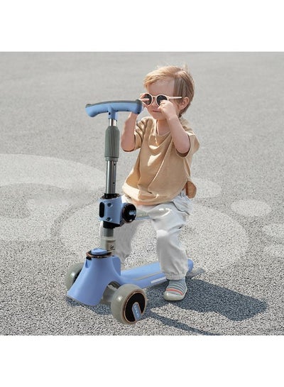 2-In-1 Foldable Kick Scooter For Kids With Removable Seat And Adjustable Handlebar