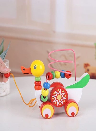 Wooden Toys Duckling Pull Along Toy Kids Learning Educational Toy For Baby Toddlers