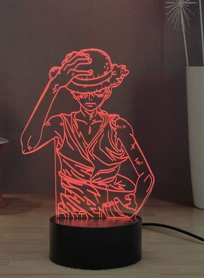 MonkeyDLuffy LED Night Lamp for Kids, ONE Piece Grand Line Desk Lamp The Straw hat Pirates Thousand Sunny Table Lamp 16Color Bedroom Sleeping Night Light Child Birthday Xmas Gift