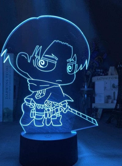 3D Illusion Lamp Led Night Light Attack On Titan Levi Ackerman Chibi Figure for Home Decoration Colorful Battery Gift Children s Sleep Lamp