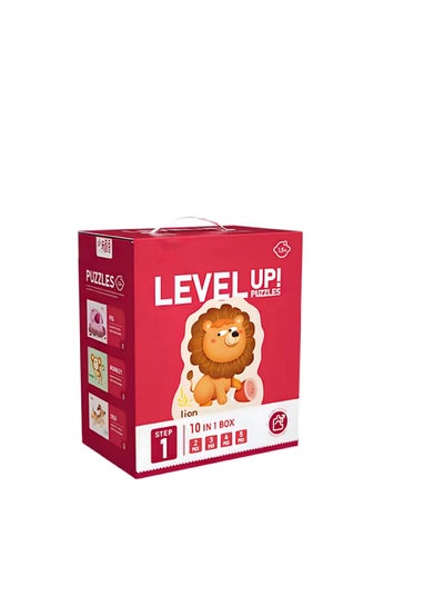 Stage 1 Level Up Puzzles for Kids with 10 Animal Themes in Premium Educational puzzle Toys for Girls and Boys 10 in 1