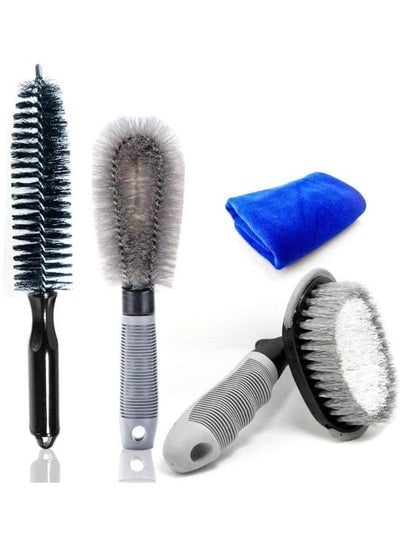 Wheel Brush for Car Alloy Wheel and Tyre Brush Cleaning Set with Towel