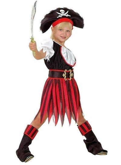 Brain Giggles Pirate Girl Costume Fancy Outfit Role Play Dress for Kids Girl Horror Themed Party Costume Small