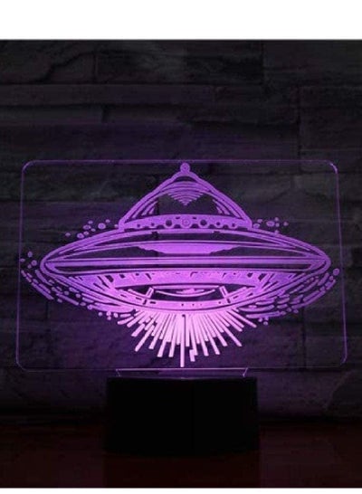 Christmas Gift 3D Illusion LED Night Lamp UFO Color Changing Nightlight for Kids Study Room Decoration Child Birthday Gift Cool Multicolor Night Light